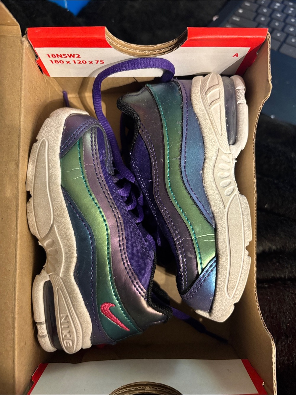 Nike Kids Iridescent Green-Purple Trainers